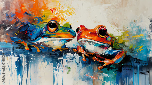 painting of two frogs