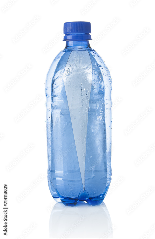 Fototapeta premium Frozen soda in plastic bottle isolated on white background