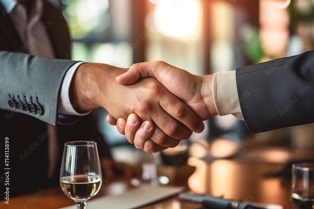 Businessman shaking hands a meeting with partners, with happiness outside, setting goals and planning the way to success. Collaborative teamwork. Businessman shaking hands a meeting with partners, with happiness outside, setting goals and planning the way to success. Collaborative teamwork.