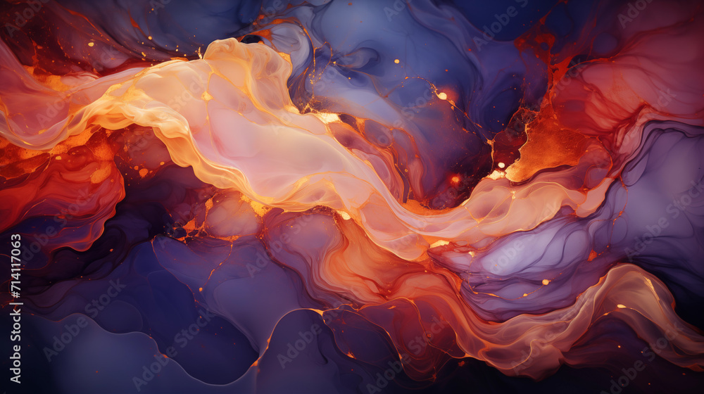 Abstract background with fluid art. Elegant background for website screensavers, postcards and notebook covers. Purple color scheme.
