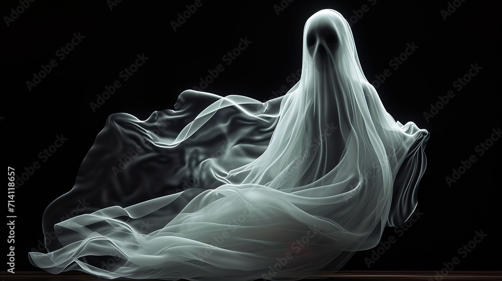 Naklejka premium Scary halloween ghost made with Ai generative technology
