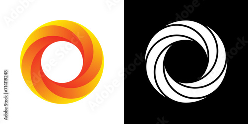 Abstract minimal designs isolated on white and black background. Logotype designs. Vector illustration.