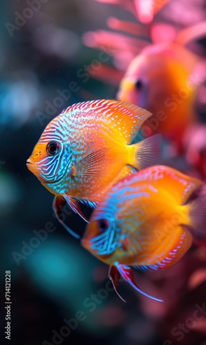 VIbrant tropical mesmerizing fish in underwater. AI generated image