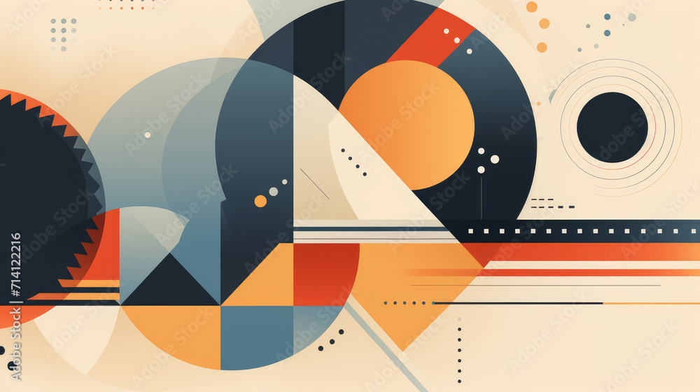 Obraz premium Colorful geometric shapes banner background