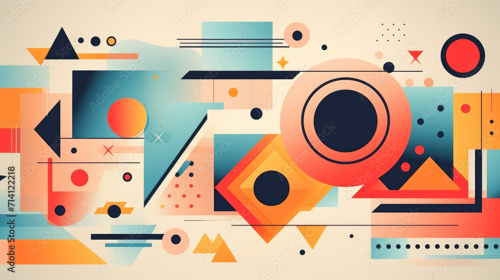 Colorful geometric shapes banner background