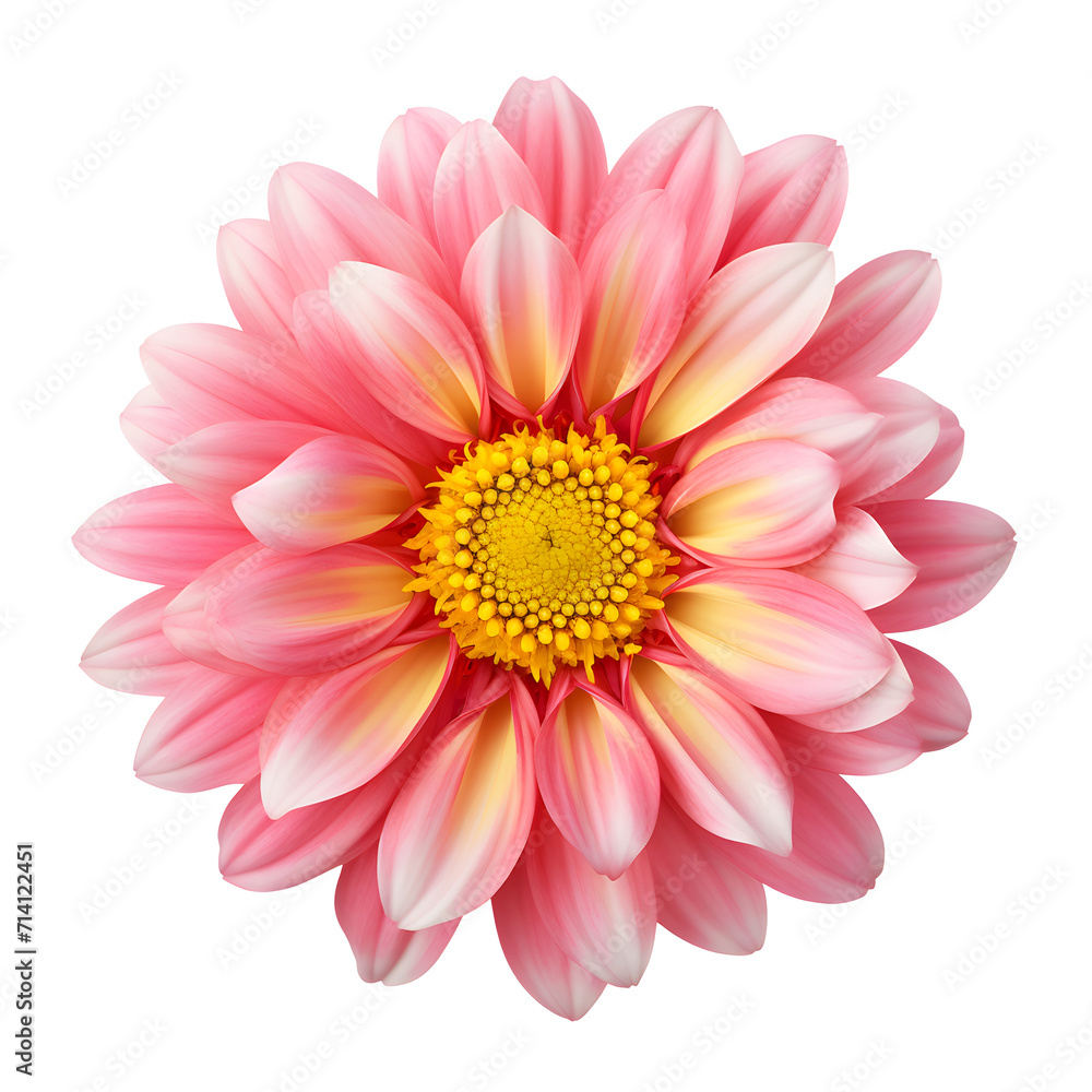 Obraz premium Pink Flower With Yellow Center On png Background
