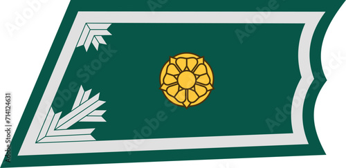 Shoulder pad military officer mark for the VÄNRIKKI (2ND LIEUTENANT) insignia rank of the Finnish army military ranks