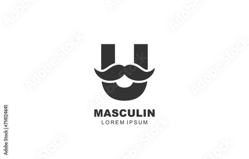 U Letter Mustache logo template for symbol of business identity