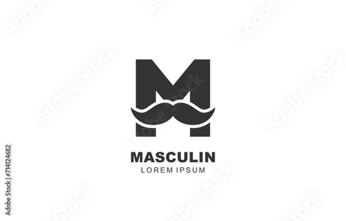 M Letter Mustache logo template for symbol of business identity
