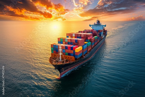 Ship of Business Logistics Cargo Concept and the Map Global Partner Connection of Container Cargo Freight Ship for Import Export