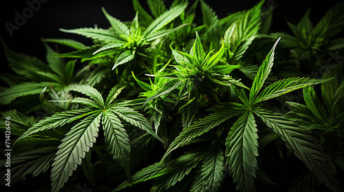 Marijuana leaves cannabis on a dark background