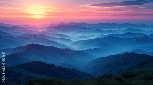 Dawn Majesty: High-Resolution Gradient Background on Mountains with Soothing Natural Colors and Majestic Texture