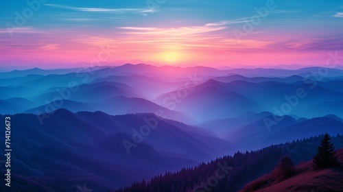 Dawn Majesty: High-Resolution Gradient Background on Mountains with Soothing Natural Colors and Majestic Texture © Tessa