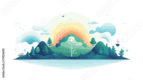 serenity and mindfulness within the brain in a vector art piece showcasing scenes of meditation focus and mental clarity .simple isolated line styled vector illustration