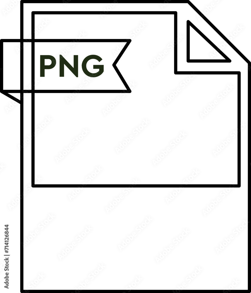 Obraz premium PNG File format icon black outline and light color text