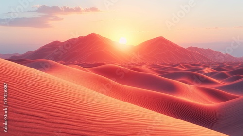 High-Resolution Sandy Texture: Gradient of a Desert Dune at Sunset with Calming Warm Tones
