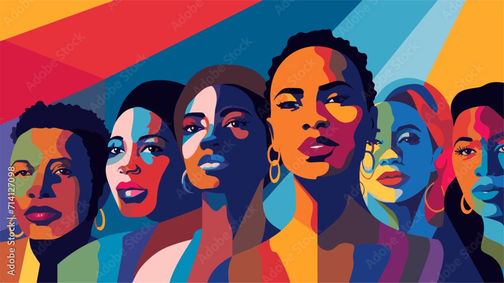 Convey the resilience and triumphs of the Black community in a vector art piece showcasing scenes of individuals overcoming challenges breaking barriers and achieving milestones in various fields Convey the resilience and triumphs of the Black community in a vector art piece showcasing scenes of individuals overcoming challenges breaking barriers and achieving milestones in various fields
