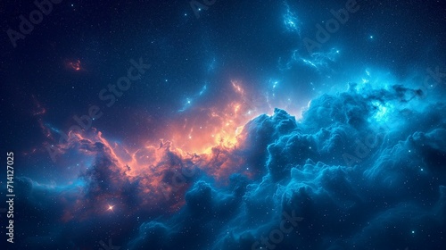 High-Resolution Celestial Texture: Gradient of a Starry Night Sky with Calming Cosmic Colors © Tessa