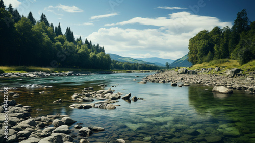 River shore realistic Ultra HD 8k