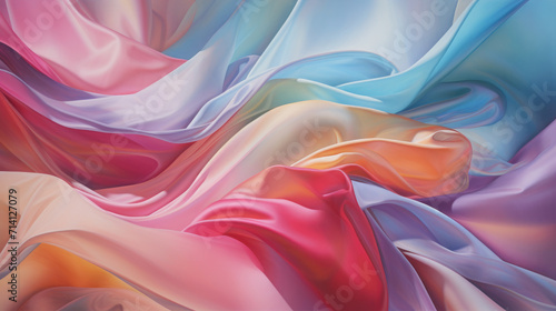 Colorful wavy polyester fabric texture background