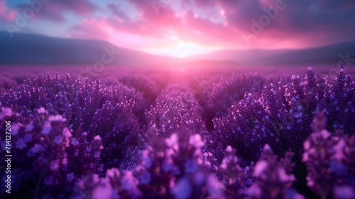 High-Resolution Floral Texture: Soft Gradient in a Lavender Field with Calming Purples and Greens © Tessa