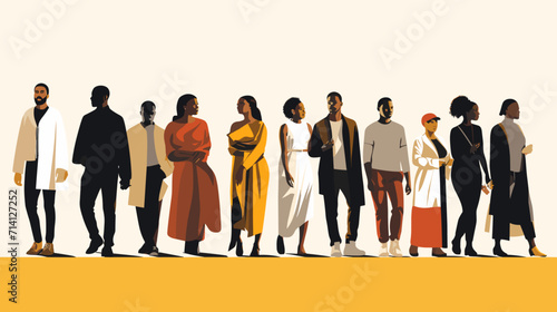 Convey the ongoing journey of progress and empowerment in a vector scene featuring individuals looking towards the future engaging in discussions about social justice and actively contributing to