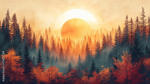 Soothing Earth Tones: Autumn Forest Background