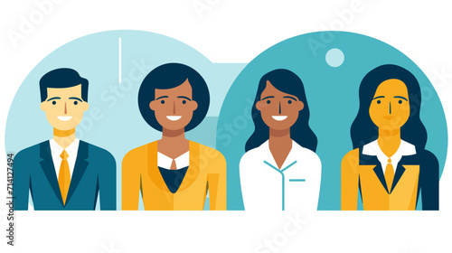 Convey the approachability and accessibility of leaders in a vector scene featuring leaders engaging with team members creating an open and approachable atmosphere .simple isolated line styled