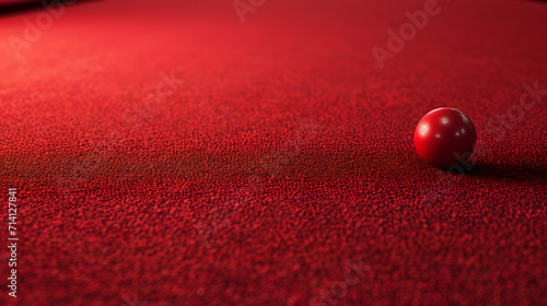 A vibrant red ball stands out on the sleek baize of a billiard table, enticing players to dive into a game of pool in the luxurious billiard room