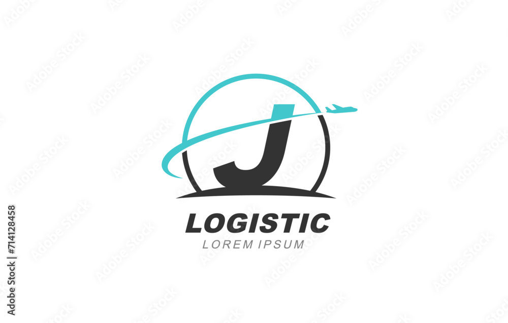 J Letter Logistic Transport logo template for symbol of business identity
