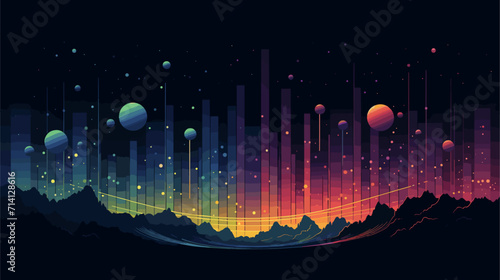 magic of celestial events in a vector art piece showcasing phenomena such as meteor showers eclipses and other astronomical occurrences .simple isolated line styled vector illustration