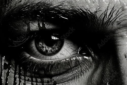 Crying sad person and tears abstract image