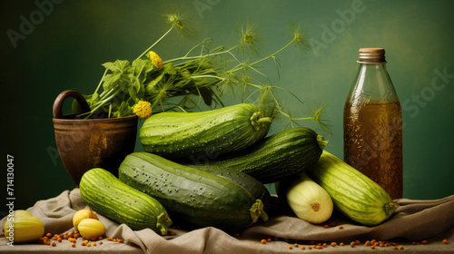 Cucumber in front of colored background