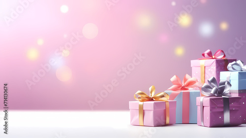Gift box background with copy space for Christmas gifts, holidays or birthdays © jiejie