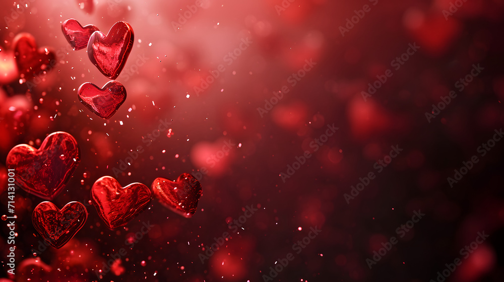 A sea of crimson love bubbles burst with passion on valentine's day A sea of crimson love bubbles burst with passion on valentine's day