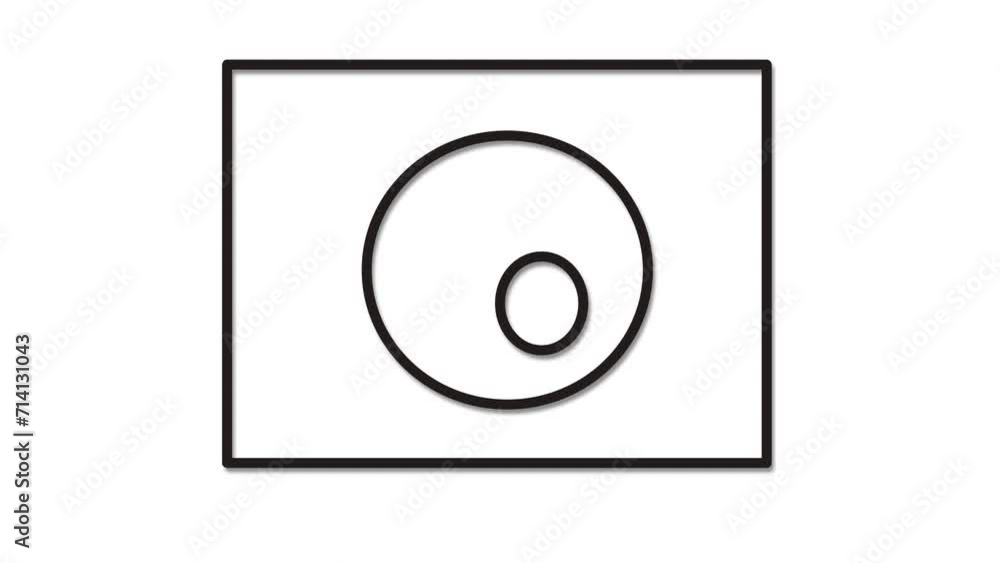 A smaller ball moves quickly inside the square and circle A smaller ball moves quickly inside the square and circle