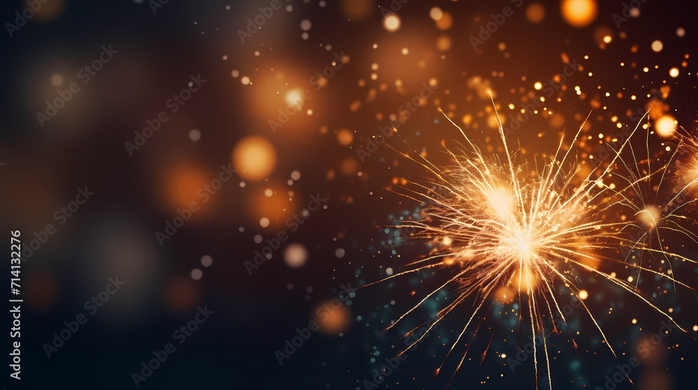 Fototapeta premium Fireworks background for celebration, holiday celebration concept