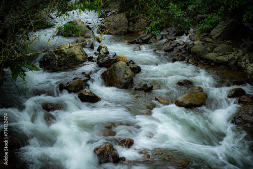 Torrential river, silk effect water