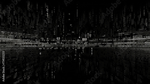 Dark color technological digital ascii art abstract background matrix wallpaper