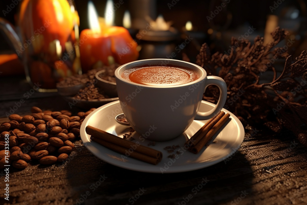 hot chocolate and spices on a table hot chocolate and spices on a table