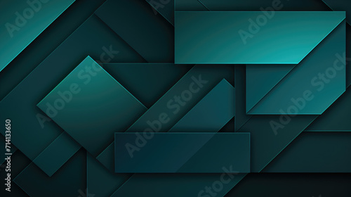 Dark green color geometric shape layers blank background photo