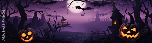 Dark halloween banner illustration