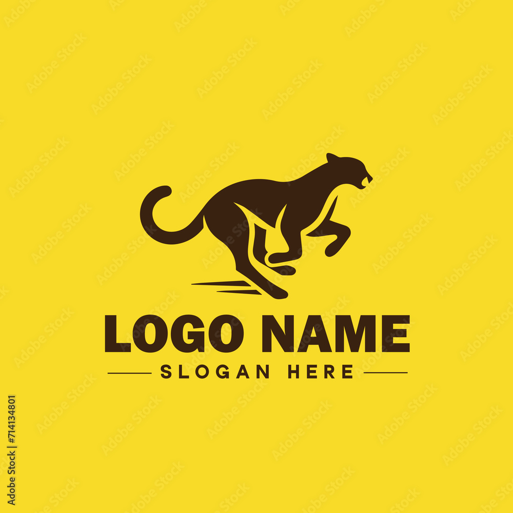 Cheetah animal logo and icon clean flat modern minimalist business and luxury brand logo design editable vector
