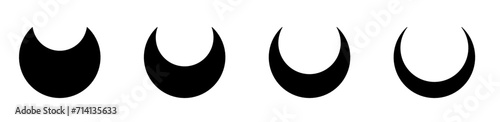 crescent moon icon set design element 