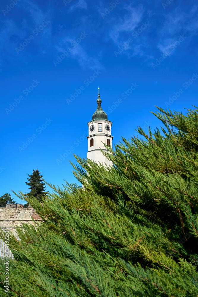 Clock tower on a sunny autumn day at Belgrade Fortress in Belgrade, Serbia Clock tower on a sunny autumn day at Belgrade Fortress in Belgrade, Serbia