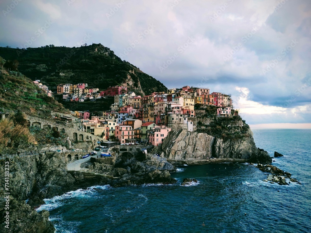 Manarola in winter, Cinque Terre, travel in Liguria, Italy