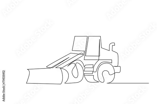 wheel loader vehicle industry construction site one line art design