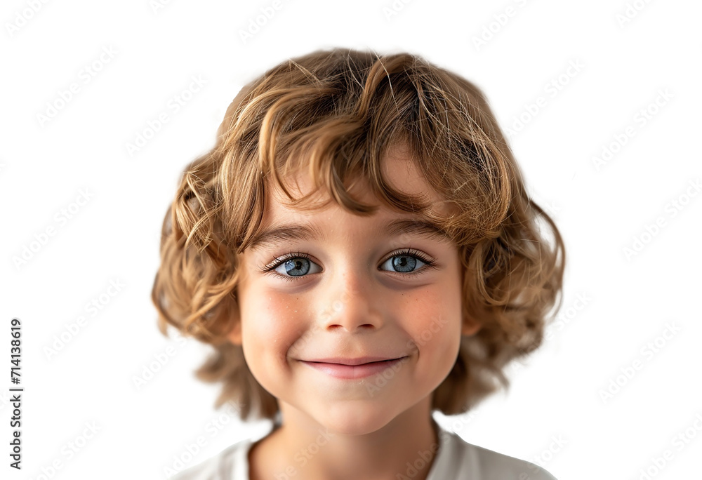 Happy five year old European boy posing over transparent background Happy five year old European boy posing over transparent background