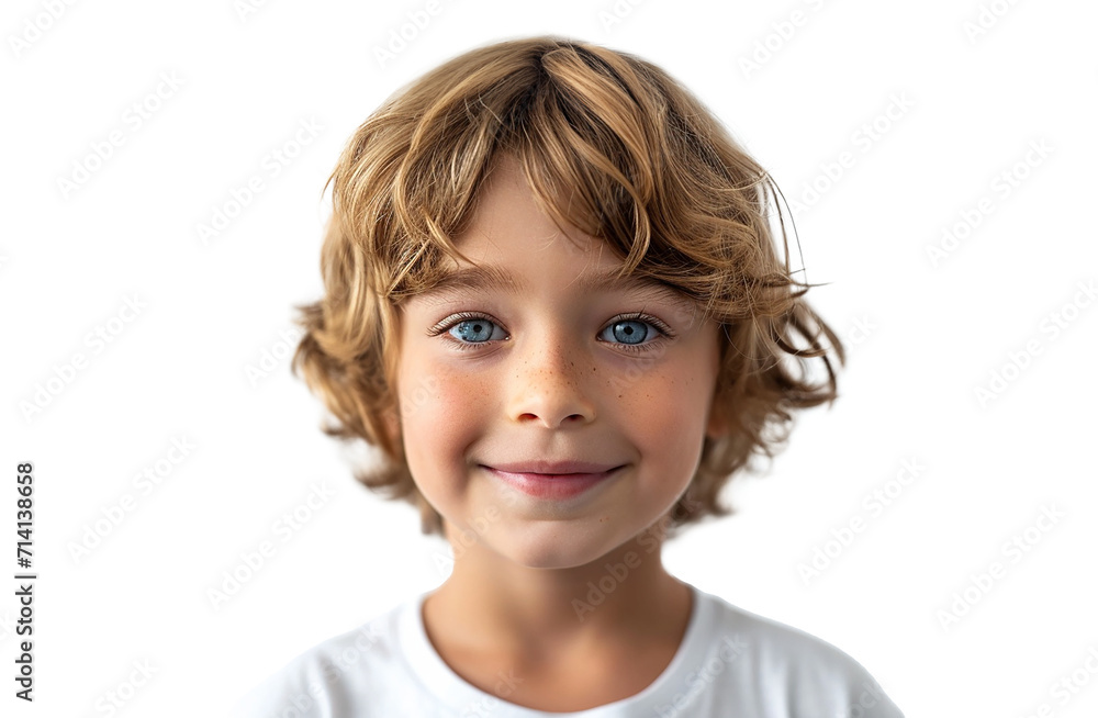 Happy five year old European boy posing over transparent background Happy five year old European boy posing over transparent background
