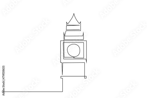england london clock tower object one line art design